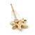 Children's/ Teen's / Kid's Small Pink Enamel 'Butterfly' Stud Earrings In Gold Plating - 10mm Width - view 4