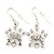 Silver Plated Clear Crystal 'Crown' Drop Earrings - 45mm Length - view 5