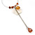 Silver Tone Brown Bead, Shell Flower Charm Hoop Earrings - 12cm Length - view 5