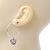 Silver Tone Hoop With Crown Drop Earrings - 30mm Diameter - view 4