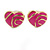 Children's/ Teen's / Kid's Pink Bow, Red Heart, Deep Pink Heart Stud Earring Set In Gold Tone - 8-10mm - view 4