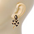 Gold Tone, Black Enamel, Crystal Snake Stud Earrings - 37mm Length - view 2