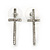 Rhodium Plated Clear Austrian Crystals 'Cross' Stud Earrings - 30mm Length - view 2