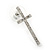 Rhodium Plated Clear Austrian Crystals 'Cross' Stud Earrings - 30mm Length - view 7