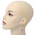 Pink Simulated Pearl, Crystal Drop Earrings In Rhodium Plating - 40mm Length - view 3