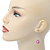 Pink Simulated Pearl, Crystal Drop Earrings In Rhodium Plating - 40mm Length - view 7