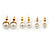 Set Of 3 White Simulated Glass Pearl Stud Earrings (10mm, 8mm, 6mm) In Gold Tone - view 8