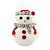 Green Christmas Tree & White Snowman Diamante Stud Earrings In Rhodium Plating - 20mm Width - view 14