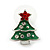 Green Christmas Tree & White Snowman Diamante Stud Earrings In Rhodium Plating - 20mm Width - view 4