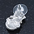 Green Christmas Tree & White Snowman Diamante Stud Earrings In Rhodium Plating - 20mm Width - view 7