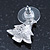 Green Christmas Tree & White Snowman Diamante Stud Earrings In Rhodium Plating - 20mm Width - view 8