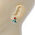 Green Christmas Tree & White Snowman Diamante Stud Earrings In Rhodium Plating - 20mm Width - view 6