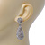 Bridal, Prom, Wedding Pave Clear Austrian Crystal Teardrop Earrings In Rhodium Plating - 48mm Length - view 4