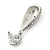 Bridal, Prom, Wedding Pave Clear Austrian Crystal Teardrop Earrings In Rhodium Plating - 48mm Length - view 6