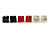 Set Of 3 Classic Crystal Square Cut Stud Earrings In Silver Tone (Red/ Black/ Clear) - 8mm