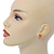 Teen's Orange Crystal Kitty Stud Earrings In Silver Tone Metal - 12mm Length - view 3