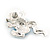 Light Blue Enamel Frog Stud Earrings In Rhodium Plating - 30mm Length - view 4
