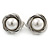 Small Button Shape Pearl Clip On Earrings In Rhodium Plating - 16mm Diameter