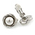 Small Button Shape Pearl Clip On Earrings In Rhodium Plating - 16mm Diameter - view 2