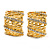 Gold Plated Crystal Filigree C Shape Clip On Earrings - 20mm Length - view 2