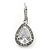 Classic Cz Teardrop Earrings With Leverback Closure In Rhodium Plating - 30mm Length - view 12