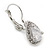 Classic Cz Teardrop Earrings With Leverback Closure In Rhodium Plating - 30mm Length - view 11
