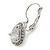 Classic Cz Teardrop Earrings With Leverback Closure In Rhodium Plating - 30mm Length - view 10