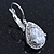 Classic Cz Teardrop Earrings With Leverback Closure In Rhodium Plating - 30mm Length - view 5