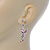 Pink Crystal Fairy Drop Earrings In Rhodium Plating - 45mm L - view 3