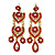 Divine Extravagance Red, AB Austrian Crystal Chandelier Earrings In Gold Tone - 80mm L
