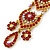 Divine Extravagance Red, AB Austrian Crystal Chandelier Earrings In Gold Tone - 80mm L - view 4