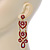 Divine Extravagance Red, AB Austrian Crystal Chandelier Earrings In Gold Tone - 80mm L - view 3
