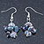 Peacock Freshwater Pearl, Clear Crystal Cluster Drop Earrings In Silver Tone - 40mm L - view 9