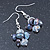 Peacock Freshwater Pearl, Clear Crystal Cluster Drop Earrings In Silver Tone - 40mm L - view 6