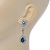 Bridal/ Wedding/ Prom Emerald Green/ Clear CZ Teardrop Earrings In Rhodium Plating - 50mm L - view 3