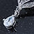 Bridal/ Wedding/ Prom Clear Cz Leaf Drop Earrings In Rhodium Plating - 45mm L - view 6