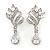 Bridal/ Wedding/ Prom Clear Cz Leaf Drop Earrings In Rhodium Plating - 45mm L - view 10