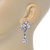 Bridal/ Wedding/ Prom Clear Cz Leaf Drop Earrings In Rhodium Plating - 45mm L - view 4