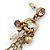 Antique Gold Bead Chain Earrings - 70mm L - view 4