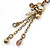 Antique Gold Bead Chain Earrings - 70mm L - view 5
