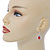 Red/ Clear CZ Drop Earrings With Leverback Closure In Rhodium Plating - 33mm L - view 2
