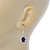 Amethyst/ Clear CZ Drop Earrings With Leverback Closure In Rhodium Plating - 33mm L - view 7