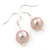 10mm Bridal/ Prom Off Round Cream Freshwater Pearl Drop Earrings 925 Sterling Silver - 30mm L - view 2