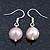 10mm Bridal/ Prom Off Round Cream Freshwater Pearl Drop Earrings 925 Sterling Silver - 30mm L - view 6