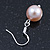 10mm Bridal/ Prom Off Round Cream Freshwater Pearl Drop Earrings 925 Sterling Silver - 30mm L - view 5