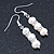 7mm Bridal/ Prom Delicate White Freshwater Pearl With Crystal Ring Drop Earrings In Silver Tone - 43mm L - view 3