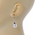 Bridal/ Wedding White Teardrop Pearl Style Earrings In Silver Tone - 40mm L - view 7