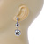 Flower and Ladybug Drop Earrings In Polished Rhodium Plating - 45mm L - view 6
