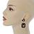 Gold Tone Black/ Hematite Crystal Spider Drop Earrings - 50mm L - view 3