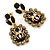 Gold Tone Black/ Hematite Crystal Spider Drop Earrings - 50mm L - view 7